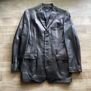 Hugo Boss Aromo Lamb Soft Leather Single Breast Blazer Coat Jacket L